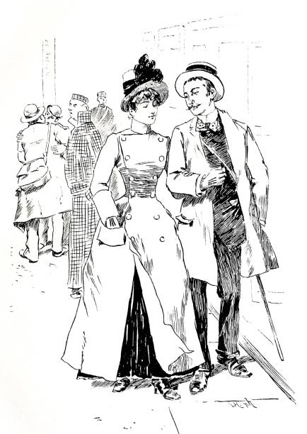 istock Travelling by railway: Couple walking on the street after meet again 819632488
