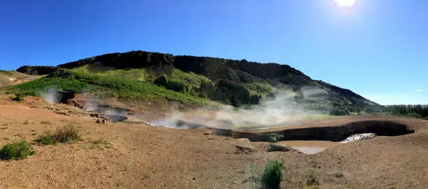 Photo of Reykjadalur in the summer time