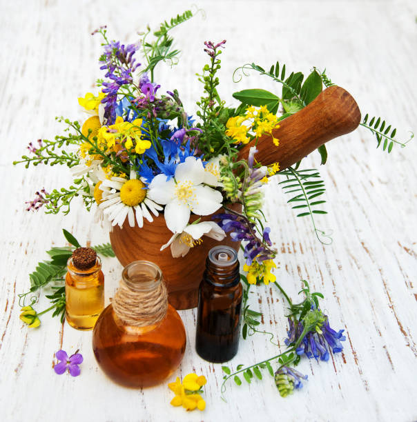 istock Nature oil with wildflowers 819633522