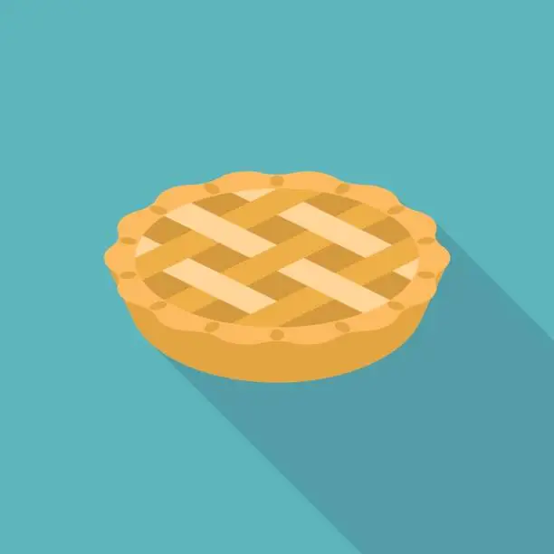 Vector illustration of Apple or pumpkin pie in flat design