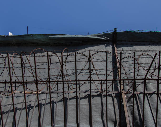 istock barbed fence  for protection purposes 819640082