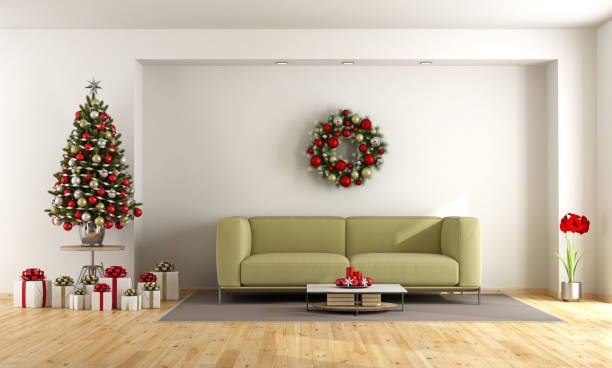 istock white living room with christmas tree 819640200