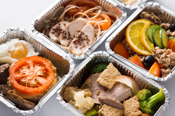 istock Healthy meals take away in foil containers 819647728