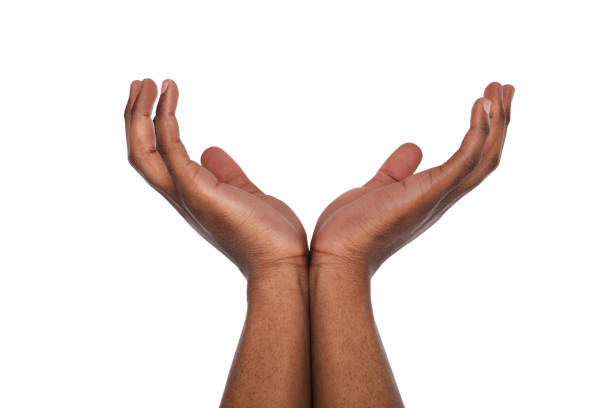 istock Black male hands keeping in cupped shape, cutout 819654024