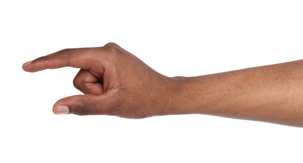 istock Male hand measuring something, cutout, gesture 819654122