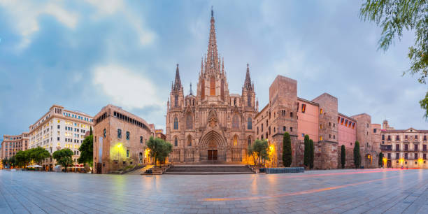 istock Barcelona Cathedral in the morning, Spain 819665980