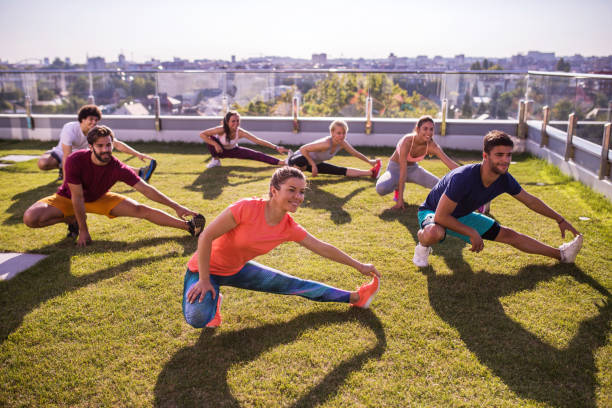 istock Stretching on a penthouse terrace! 819674186