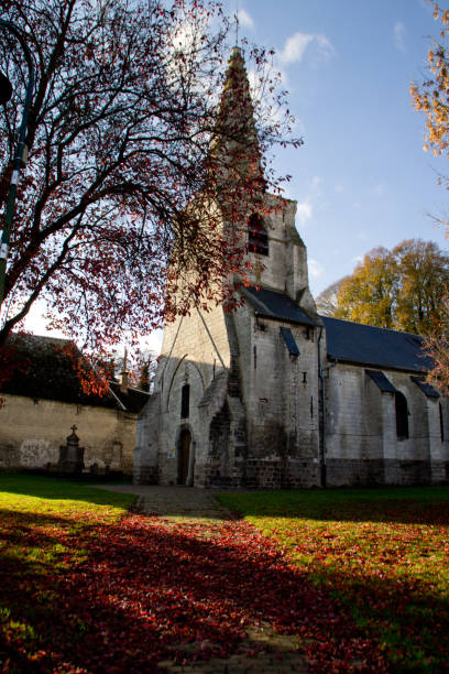 istock French old Church during autumn 819677038