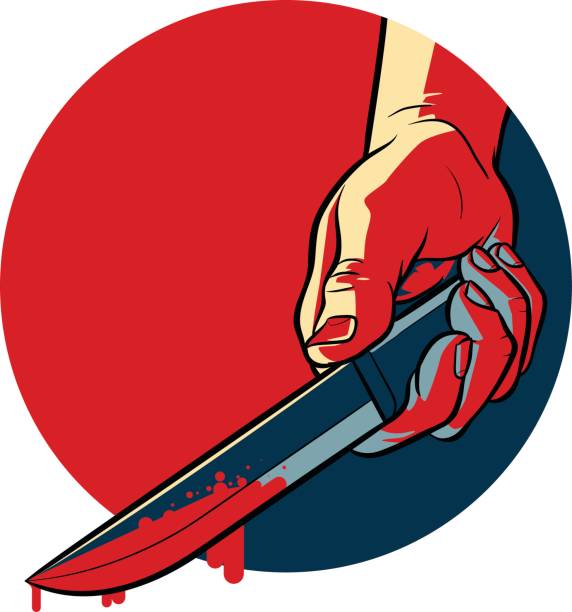illustrazioni stock, clip art, cartoni animati e icone di tendenza di coltello insanguinato - killing