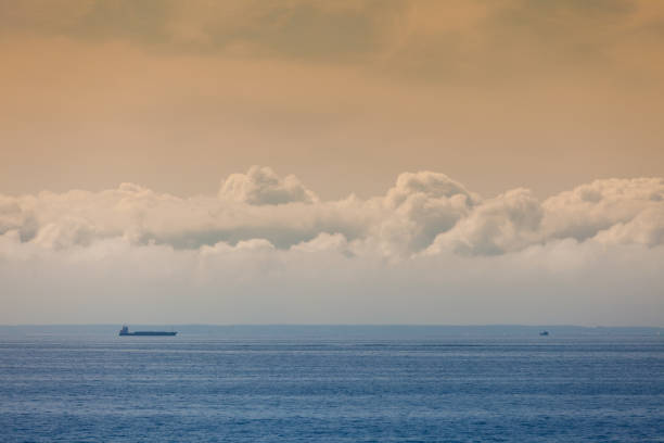 istock Seascape, ship on sea, horizon and sky. 819686854