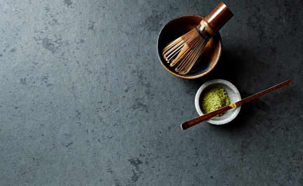 istock Matcha Green Tea, Tea Whisk and a Tea Cup 819690718