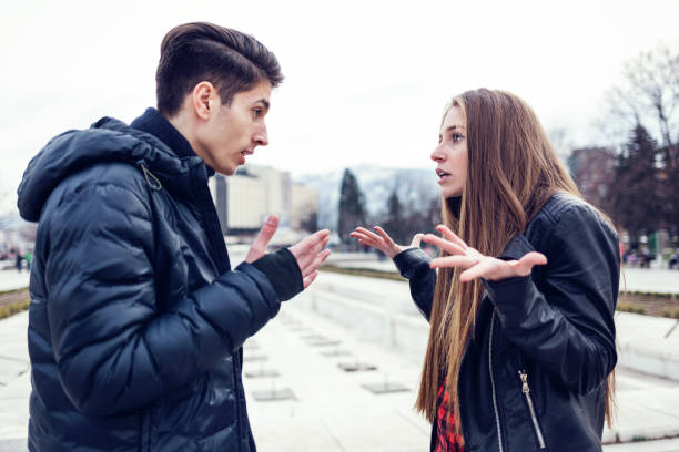 istock Couple arguing on the street 819702594