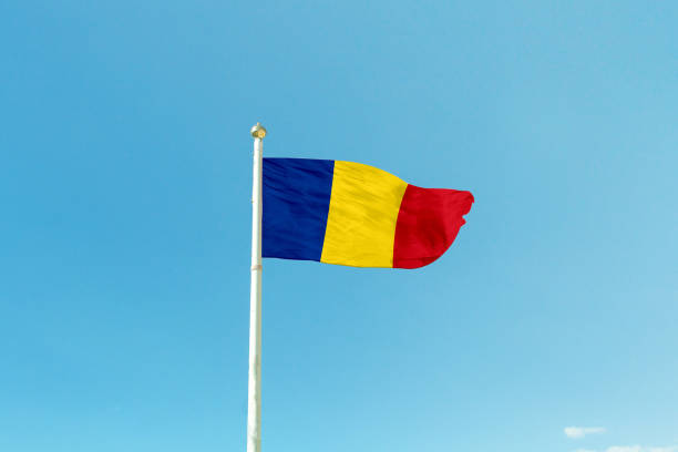 istock Romania flag on the mast 819702616