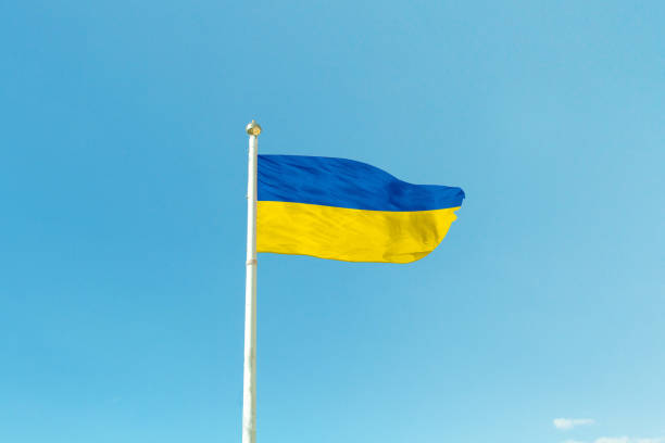 istock Ukraine flag on the mast 819704674