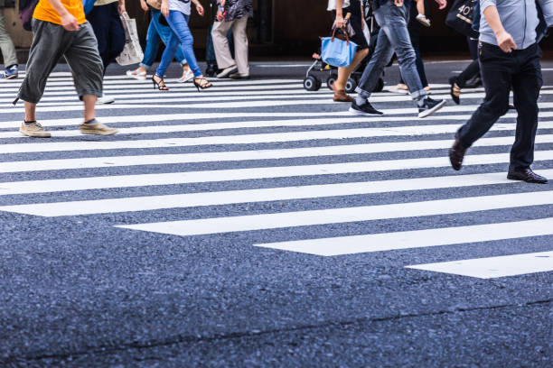 istock Asian People are across the crosswalk 819723446