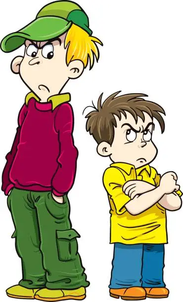 Vector illustration of Angry kids