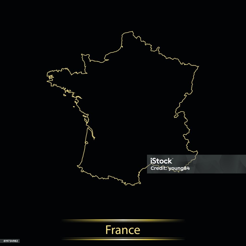 Simple Vector France Map France Map Stock Illustration - Download Image Now - Cartography ...