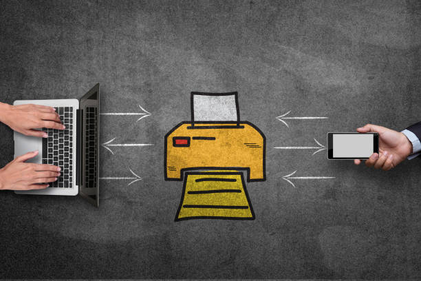 concetto di condivisione dei dati online - fax paper foto e immagini stock