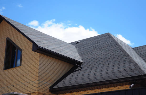 istock Asphalt shingles roofing construction, repair.  Problem Areas for House asphalt shingles Corner Roofing Construction Waterproofing. Rain gutter system. 819767812