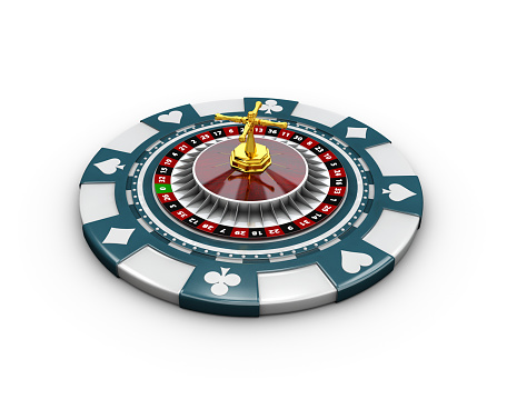 casino illustration round red isolated