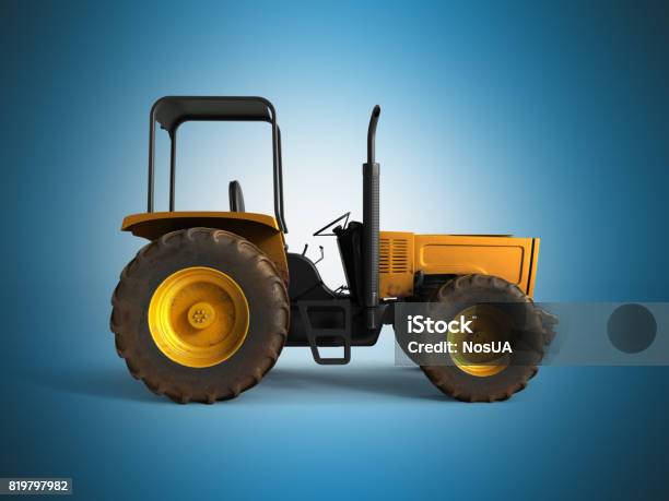 Mini Tractor Background Mini Tractor Yellow 3d Render On White Background Stock Photo ...