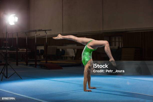 Portrait Of Young Gymnasts Competing In The Stadium Stock Photo - Download Image Now