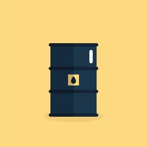 Vector illustration of oil barrel flat icon illustration