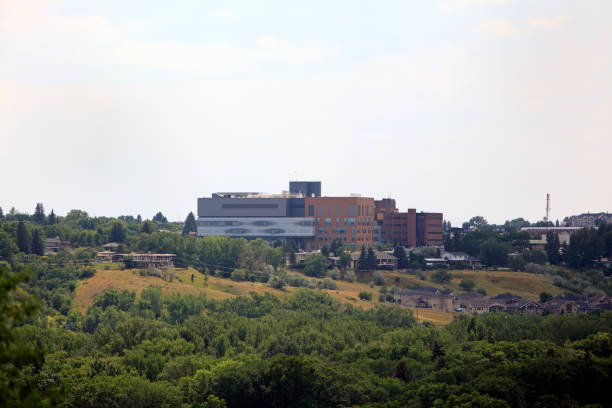 medicina sombrero regional hospital y casas - alberta medicine hat canada day fotografías e imágenes de stock