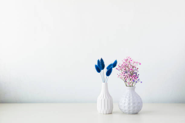 istock Indoor plant on wooden table and white wall 819825656