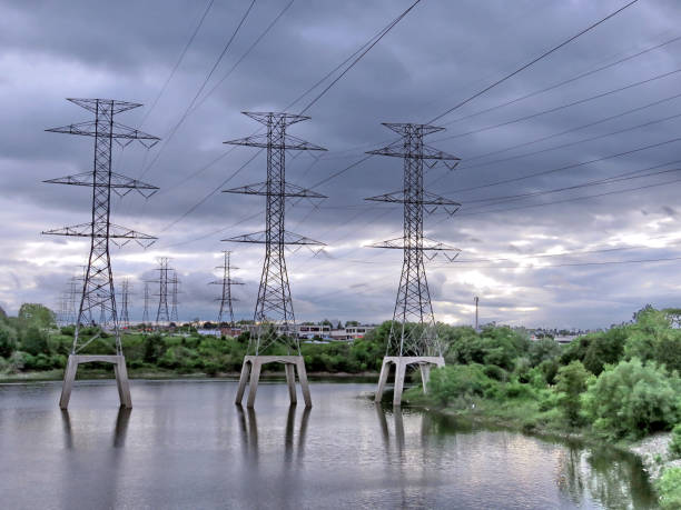 istock Toronto transmission towers in pond evening 2017 819864144