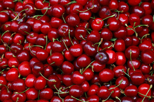 istock Fresh red cherries on retail market close up 819877862