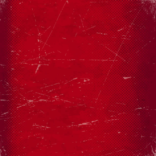 Old red scratched card with halftone gradient Old red scratched paper card with halftone gradient craster stock illustrations