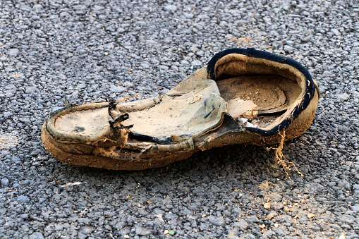 Old Destroyed Shoe Stock Photo - Download Image Now - Abandoned ...