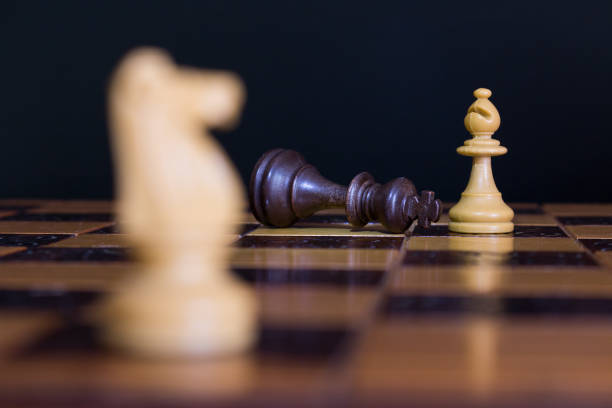 istock Chess photographed on a chessboard 819917226