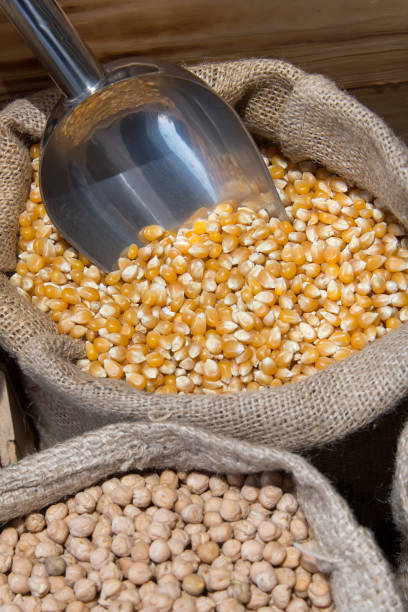 istock Popcorn and chickpeas in bags. 819938864
