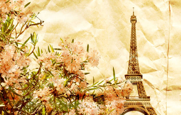 istock Grunge background with texture of old paper and Eiffel tower 819949716