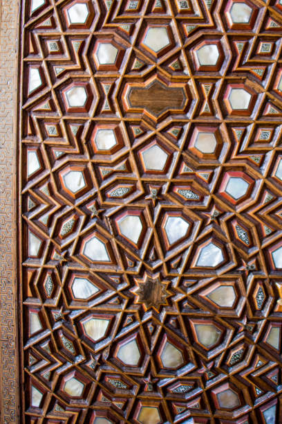 istock Ottoman Turkish  art with geometric patterns on wood 820037142