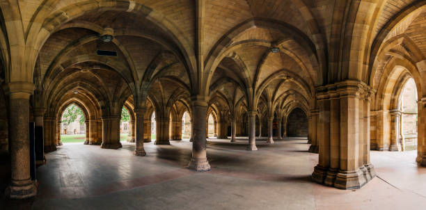 glasgow university cloister kolumner - kloster fotografier bildbanksfoton och bilder