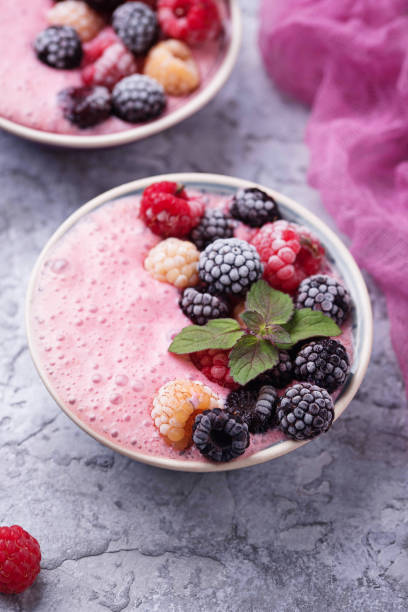 Smoothie bowl with frozen berry