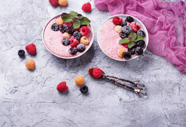 Smoothie bowl with frozen berry