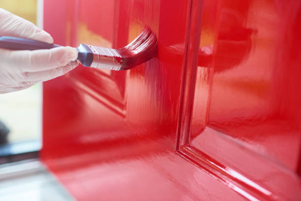 gloss brush stroke - paint home improvement paint can decorating imagens e fotografias de stock