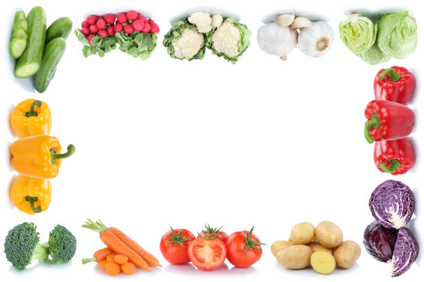 istock Vegetables carrots tomatoes bell pepper lettuce potatoes copyspace copy space 820076532