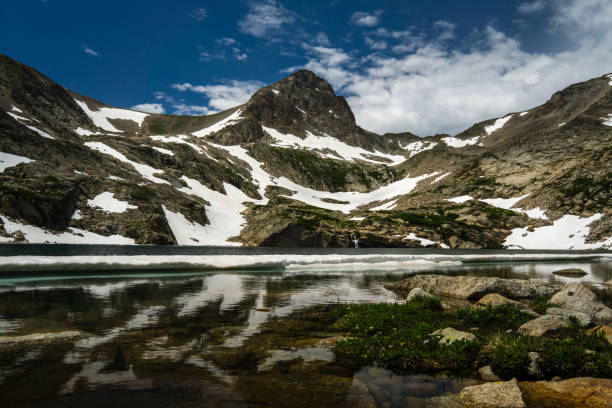 blue lake - colorado - long exposure imagens e fotografias de stock