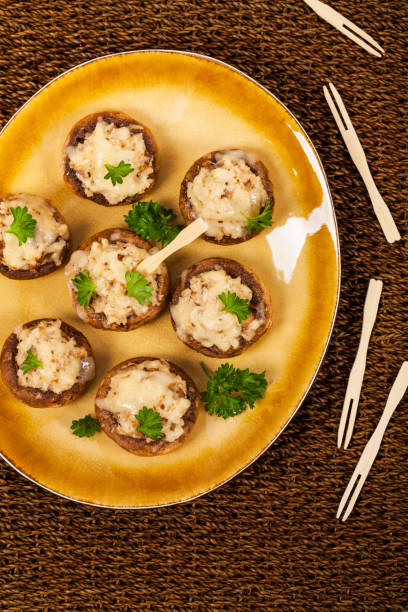 istock Stuffed Mushrooms with Breadcrumbs and Cheese 820116490
