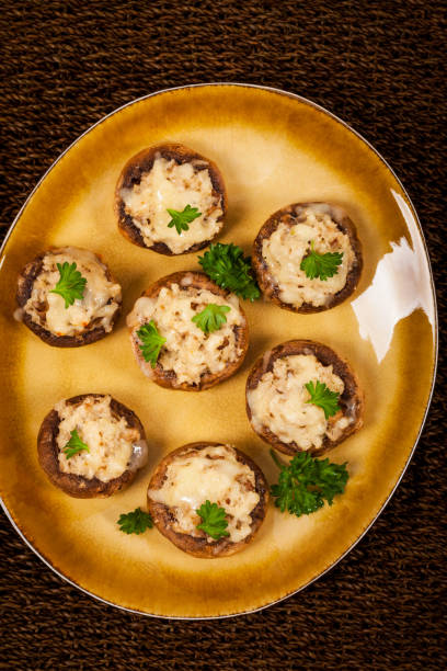 istock Stuffed Mushrooms with Breadcrumbs and Cheese 820125450