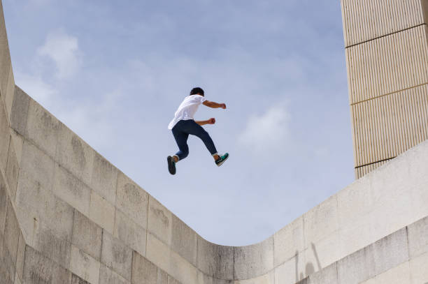 istock Young people enjoy the Parkour 820170554