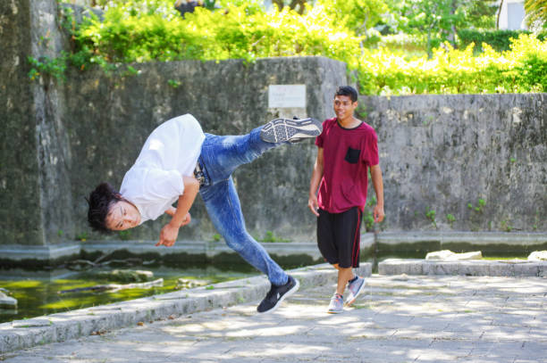 istock Young people enjoy the Parkour 820184222