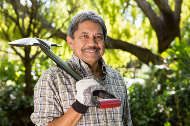 istock Senior man standing in garden on a sunny day 820193694