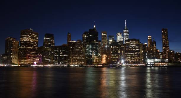 istock Skyline of Downtown Manhattan at Night 820213150