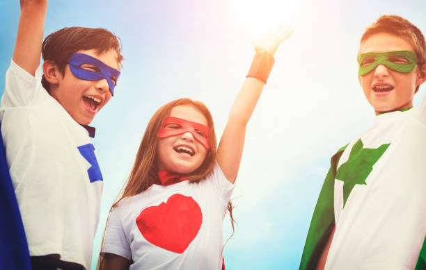 istock Superhero Boy Girl Brave Imagination Concept 820219868